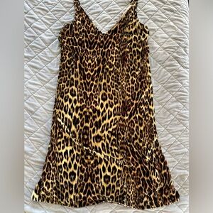 Oksana Kosareva Slip Spaghetti Strap Dress Cheetah Leopard